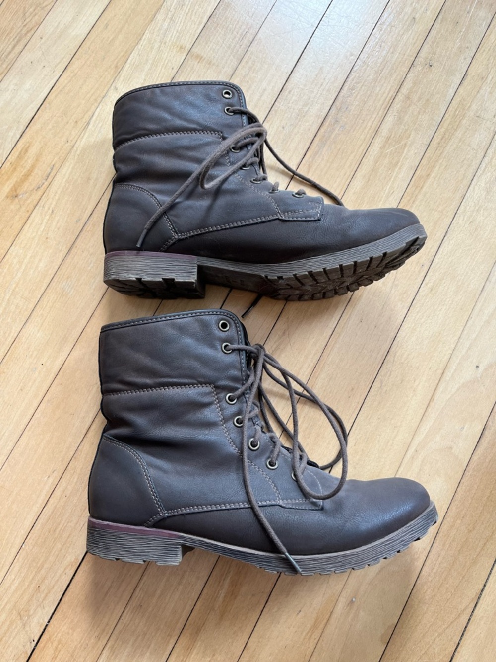 Rock & Candy Brown Lace-Up Combat Boots